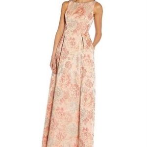 Adrianna Papell, Evening Dress, size 16, Jacquard Embellished, floral